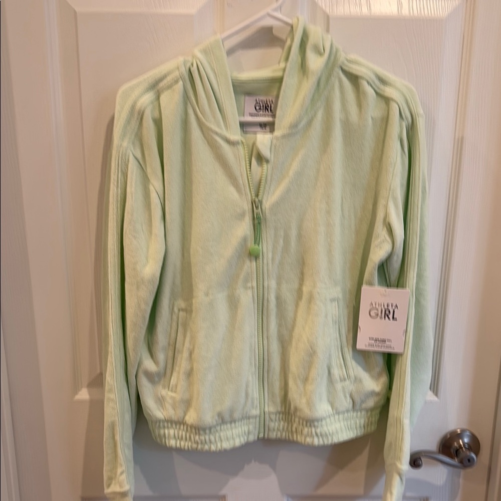NWT Athleta Girl Surf and Sand Full Zip Jacket XL/14 Mint Green